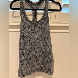 Lululemon racer back tank black/white pattern, thicker fabric size 10